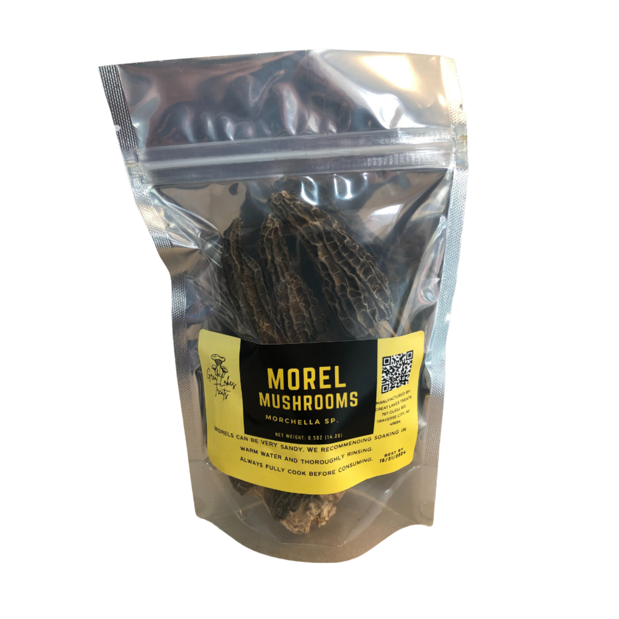 Great Lakes Treats Dried Morel Mushrooms (0.5oz bag)
